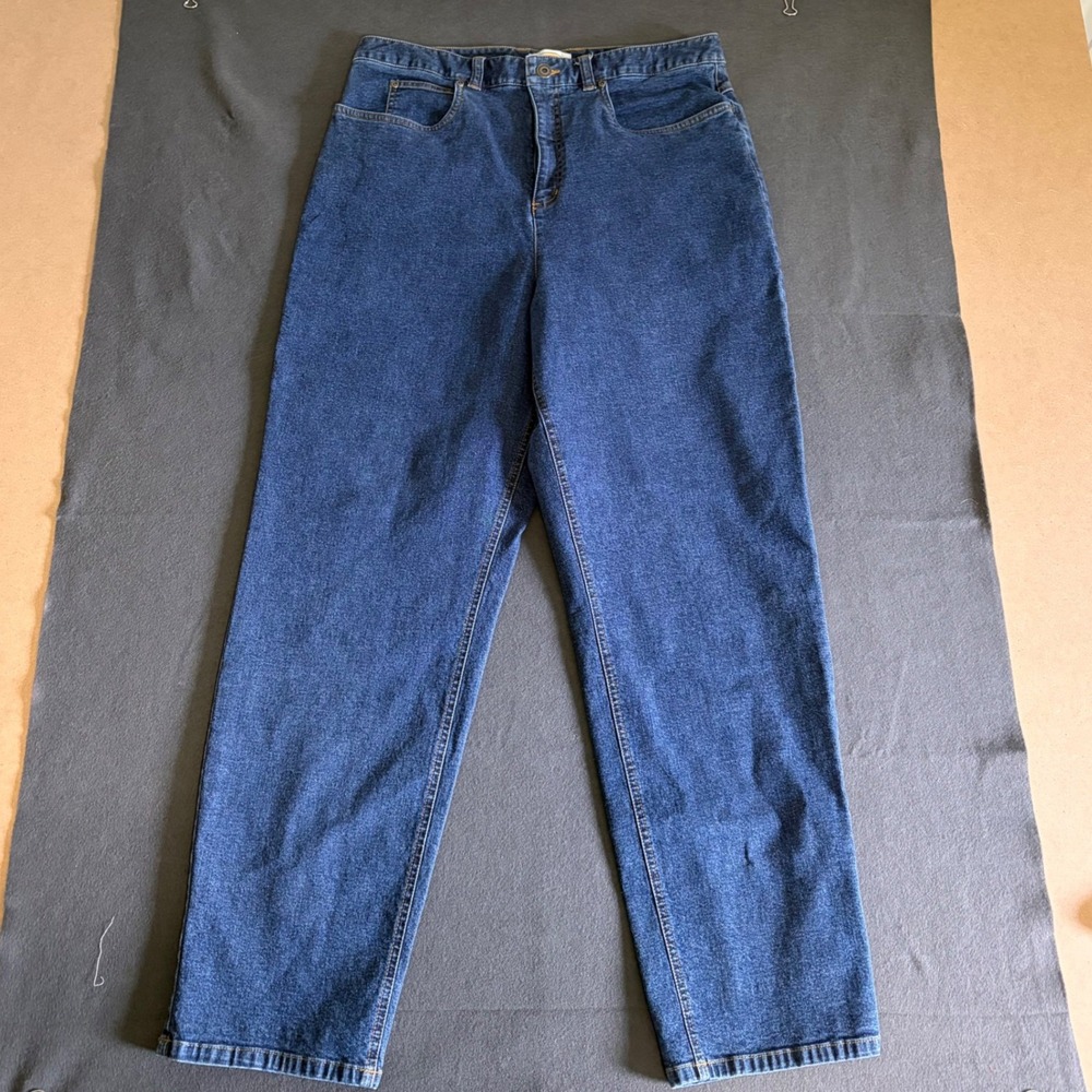 Talbots Straight Leg Jeans Womens 14 Blue Cotton Basic Comfort Fall Classic